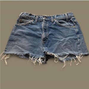 Levi's Frayed Blue Jean Shorts